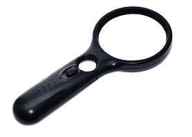 Лупа збільшувальне скло 45x/3x з підсвіткою діаметр 75 мм