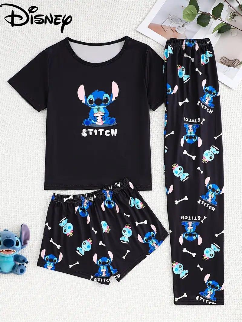 Жіноча піжама-трійка (футболка, шорти та штани), фото 1