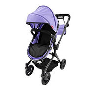 Коляска для ляльок 2 в 1 Carrello Alfa із сумкою 9707 PURPLE Фіолетово-чорна, фото 2