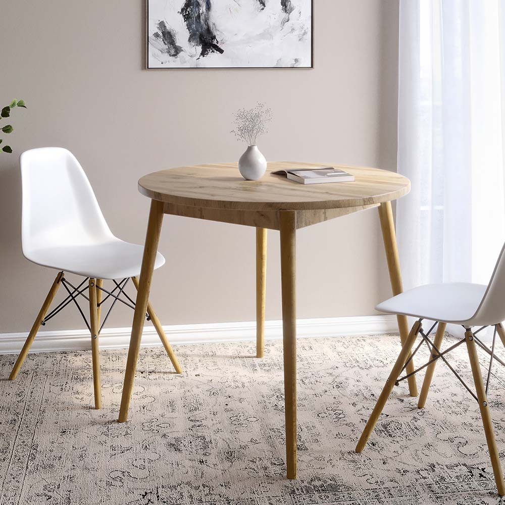 Обідній стіл круглий LION Маямі-1 дерев'яні ніжки Дуб Аппалачі (LION-041150), фото 1