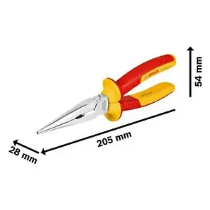 Плоскогубці Bosch VDE прямі довгоносі 200мм 1600A02NE3, фото 3