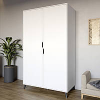 Шафа дводверна з чорними ніжками М-ЗОН Борн 1200 Німфея Альба (білий) (MZN-031063)