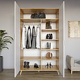 Шафа дводверна з ніжками кольору світлий горіх М-ЗОН Борн 1200 Німфея Альба (білий) (MZN-031059), фото 3