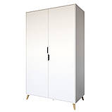 Шафа дводверна з ніжками кольору світлий горіх М-ЗОН Борн 1200 Німфея Альба (білий) (MZN-031059), фото 2