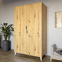 Шафа дводверна з білими ніжками М-ЗОН Борн 1200 Дуб Артизан (MZN-031052)