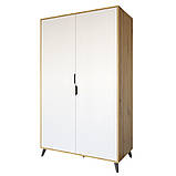 Шафа дводверна з чорними ніжками М-ЗОН Борн 1200 Дуб Артизан/Німфея Альба (білий) (MZN-031062), фото 2