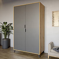 Шафа дводверна з чорними ніжками М-ЗОН Борн 1200 Дуб Артизан/Антрацит (MZN-031061)