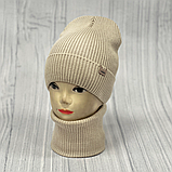 М 89064. Комплект для хлопчика, підлітковий: шапка з флісом і  хомут, розмір вільний, різні кольори 4-15 років, фото 2