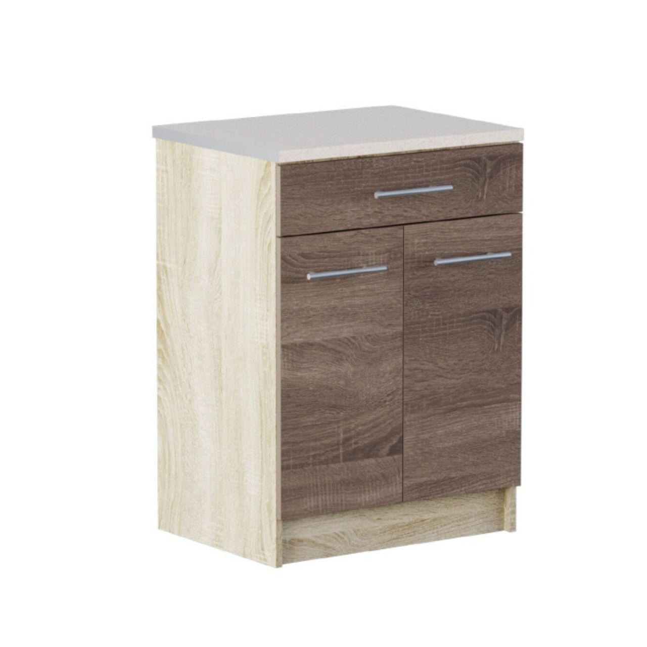 Кухонний модуль 60 Низ Шухляда Еко Еверест Без стільниці (600х456х820 мм) Сонома/Трюфель, фото 1