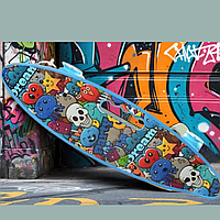 Скейтборд із ручкою дитячий, піні борд 60 см Best Board скейт для хлопчика, дівчинки