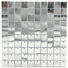 Панелі з паєтками - СРІБЛО, 30x30 см (36 шт) + 2 комплекта паєтки у подарунок