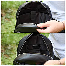 Шкіряний чоловічий рюкзак класичний чорний з натуральної шкіри якісний  Tiding Bag 68932, фото 4