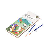 Альбом для розфарбовування з акварельними фарбами розмальовка з пензликом для творчості "Forest animals", фото 2