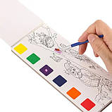 Альбом для розфарбовування з акварельними фарбами розмальовка з пензликом для творчості "Forest animals", фото 3