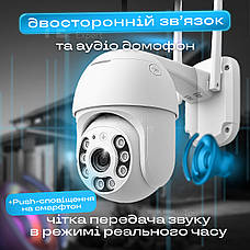 Вулична IP камера відеоспостереження V380 PRO поворотна 3 МП з віддаленим доступом WiFi зовнішнього спостереження, фото 2