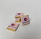 Шоколадні візитки для бізнесу Рекламний чорний шоколад 6 г Сувенірний преміум шоколад з логотипом 100 шт, фото 5