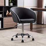 Кресло поворотное Мурат-К черное на хром колесиках, фото 5