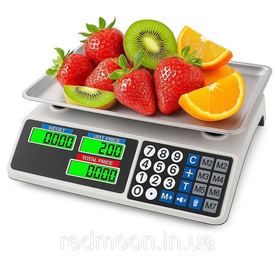 Торгові ваги до 50 кг, з лічильником ціни, від мережі та акумулятора, DT 809 / Електронні ваги / Настільні ваги, фото 1