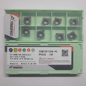 CCMT09T308-PC P9035 PROSPECT (Сталь, Нержавіюча сталь, Чавун) Твердосплавна пластина, фото 2