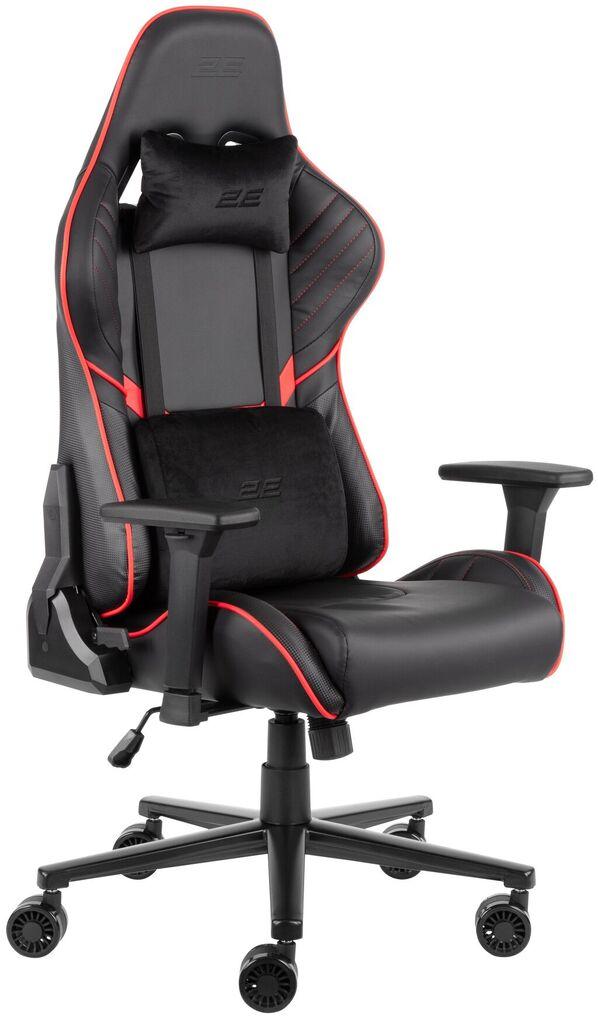 Крісло 2E GAMING HIBAGON II, ПУ шкіра, 3D-Armrests, чорно-червоний, фото 1