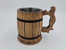 Пивний кухоль з натурального дерева