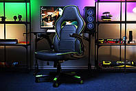 Крісло 2E GAMING HEBI, ПУ шкіра, Foldable Armrests, чорно-зелений, фото 3