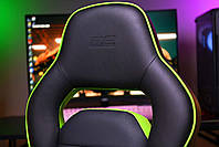 Крісло 2E GAMING HEBI, ПУ шкіра, Foldable Armrests, чорно-зелений, фото 5