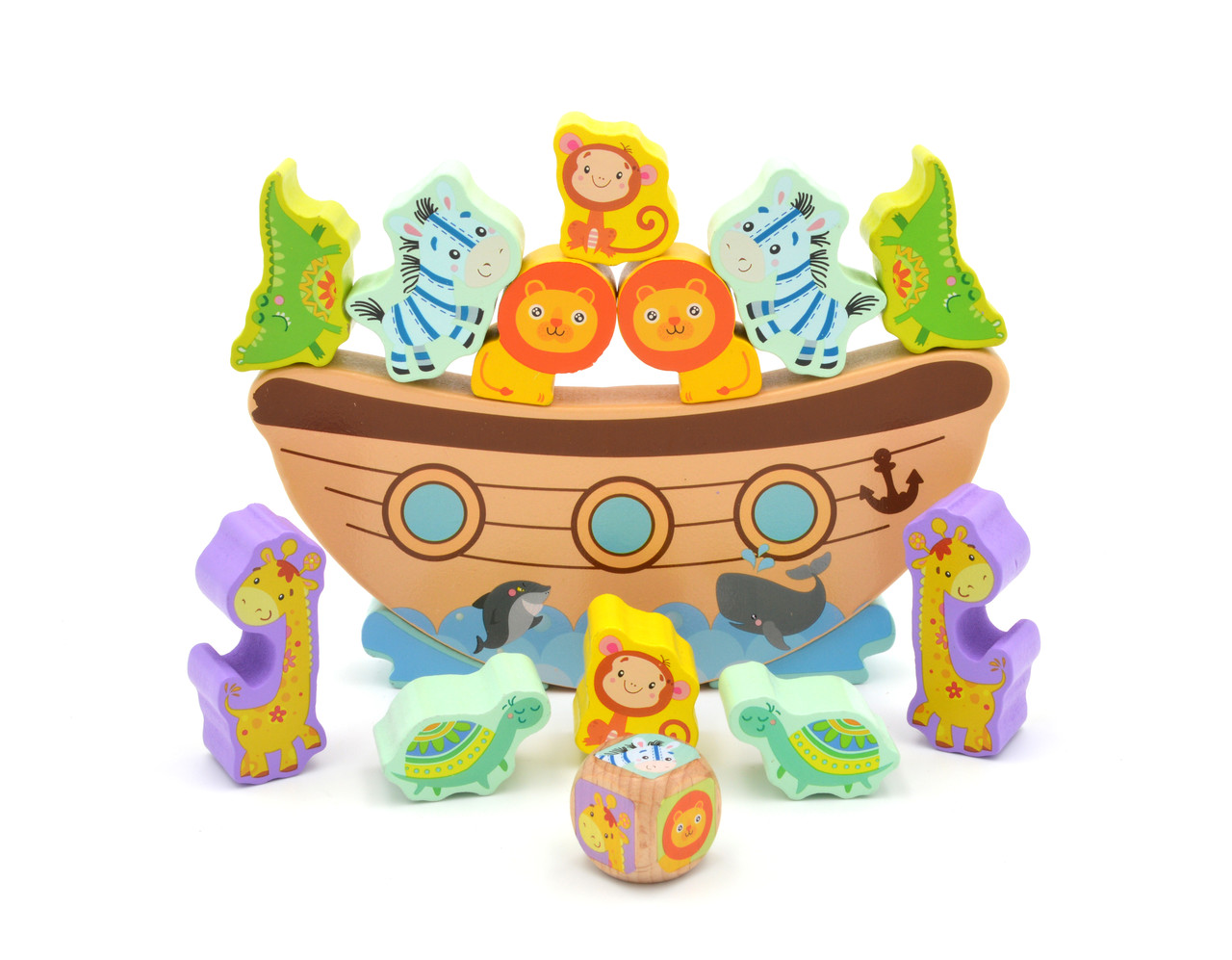 Балансир дерев'яний 73242 корабель тварини кубик, фото 1