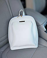 Жіночий рюкзак міський молодіжний сумка-рюкзак з планкою білий екошкіра