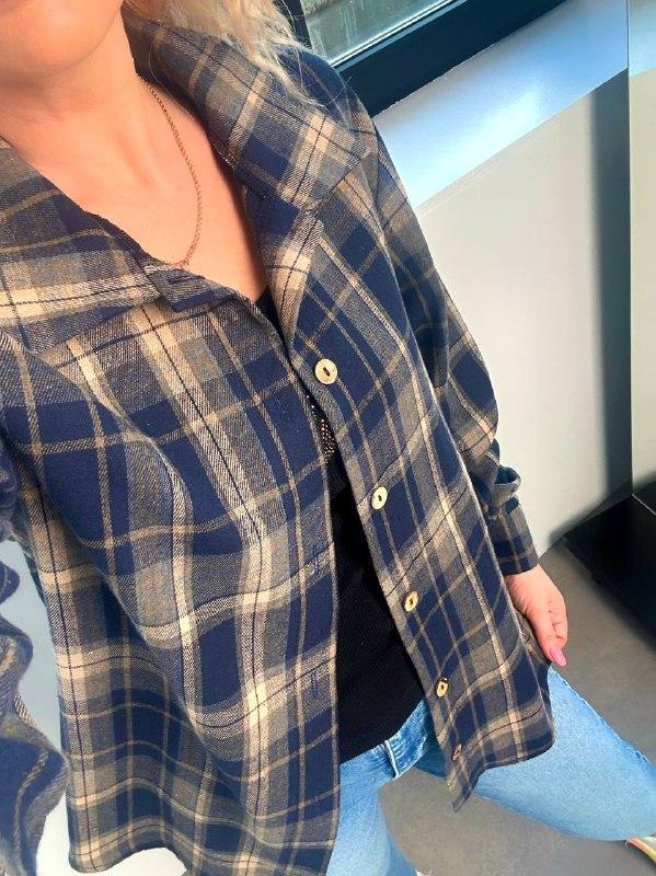 Жіноча картата сорочка; Кольори: хакі, шоколад, білий, червоний, вайдовий; Розміри: 42-44,46-48,50-52⠀⁣⁣;, фото 1