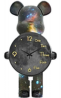 ❤️Настінний декоративний годинник "Ведмедик Bearbrick" з LED-підсвіткою 60×31 см Годинник-нічник NCH-31-60