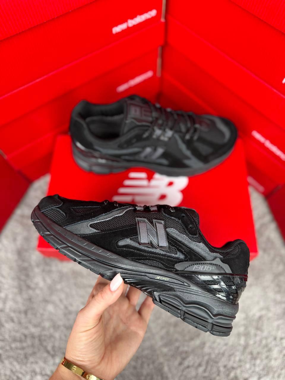 Чоловічі кросівки New Balance 1906D GTX All Black, кеди замші водонепроникний текстиль чорні. Чоловіче взуття, фото 1