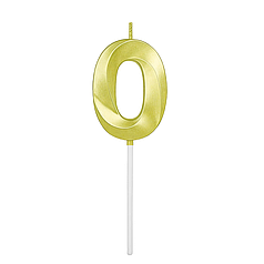Свічка Твоя забава - цифра 0 золото