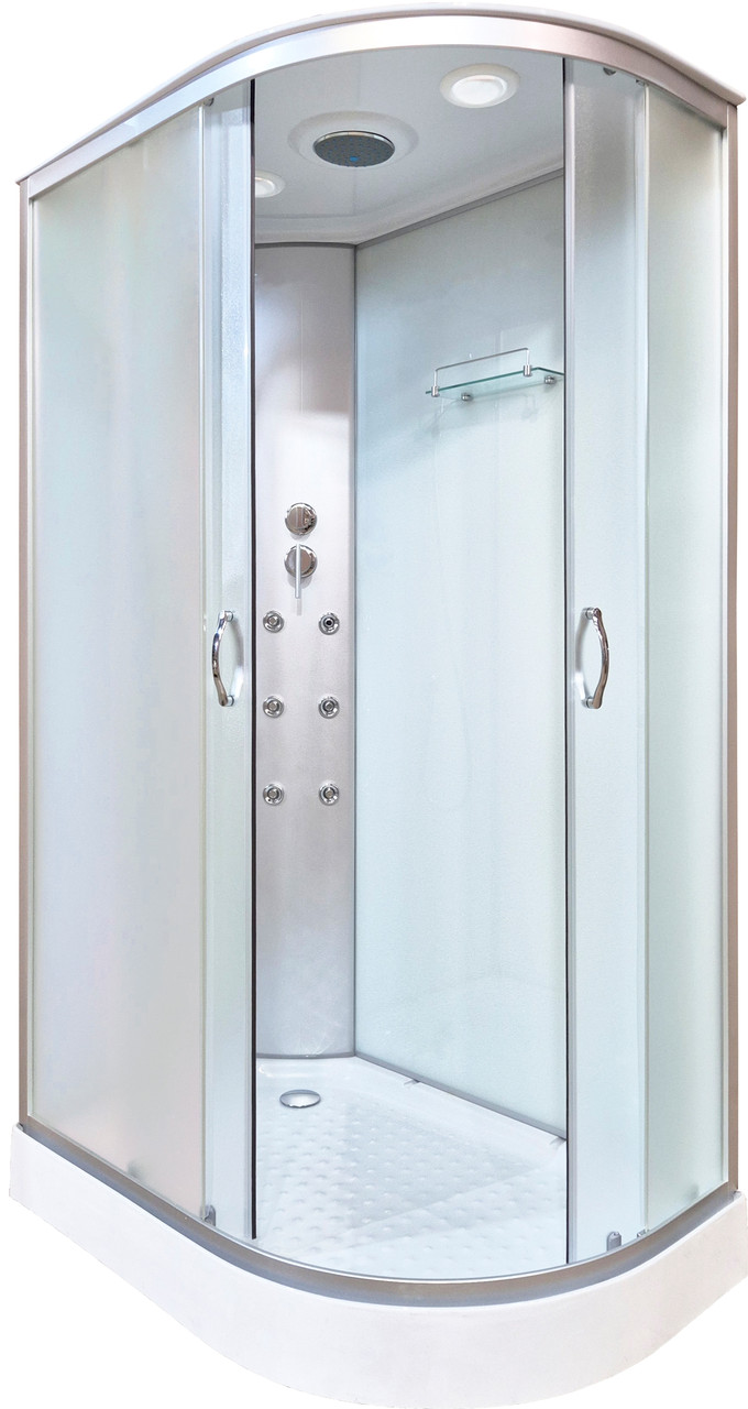 Душовий гідробокс 120*80*215 см переднє скло Matt, заднє скло white, низький піддон (лівосторонній)