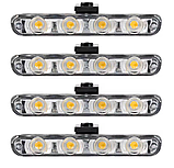 Стробоскопи в решітку радіатора авто жовтого кольору з пультом управління 12v (комплект 4-шт), фото 2