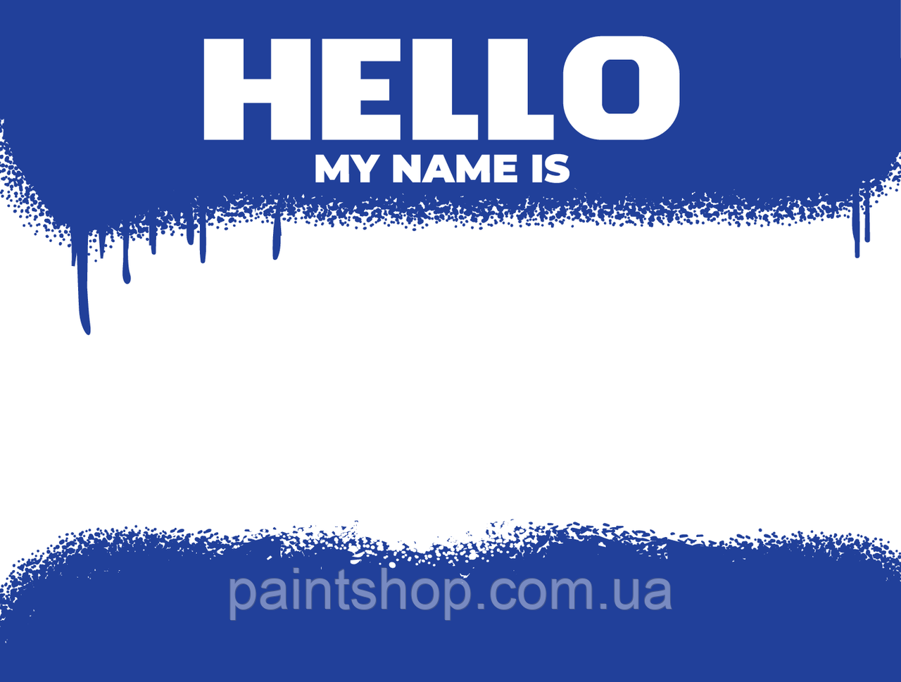 Стікери "Hello my name is" Сині (50 шт), фото 1