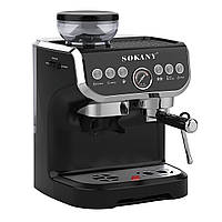 Еспресо-машина rапучинатор із кавомолкою gрофесійна електрична еспресо-машина Sokany 2 л SK-6866