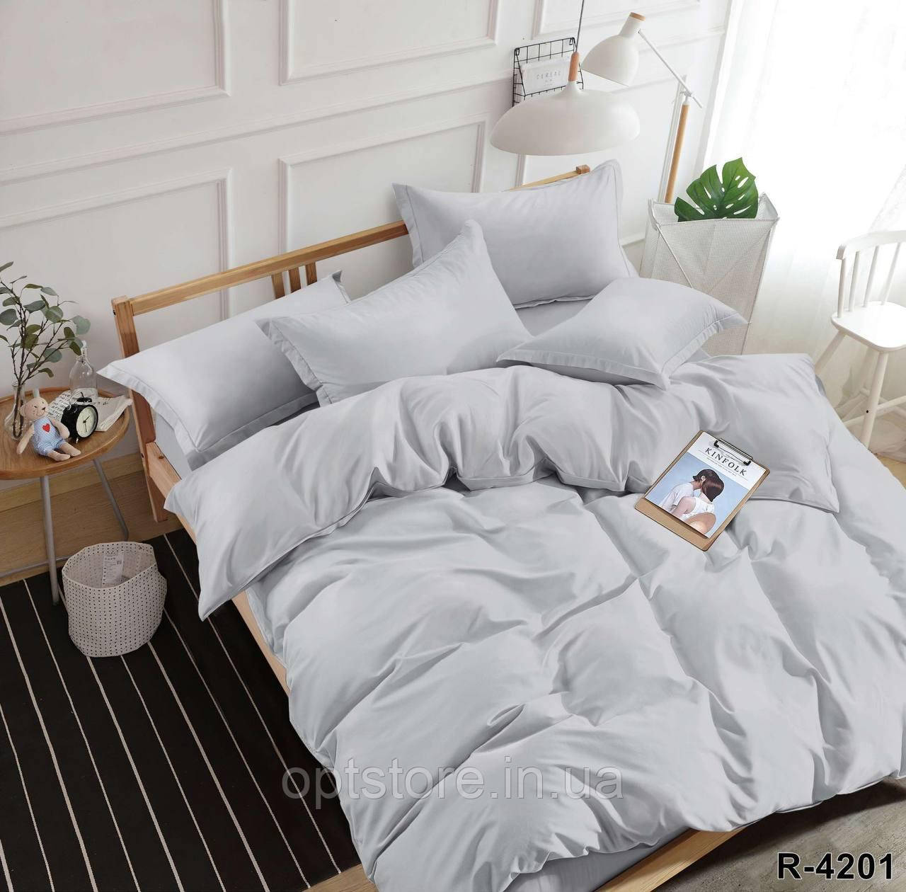 Комплект постільної білизни полуторний 150/210 см, нав-ки 70/70, тканина сатин, 100% складається з бавовни, фото 1