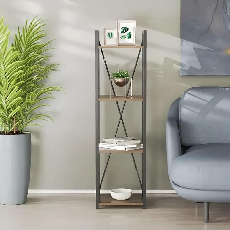 Етажерка 4/34 Ferrum-decor Серії Коннект 120x34x28 чорний ДСП Дуб Сонома Трюфель 16мм (FRD-104275), фото 1