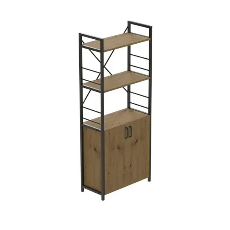 Етажерка 3/60 Ferrum-decor Серії Конект з тумбою 144x60x28 Чорний ДСП Артизан (FRD-104447), фото 1