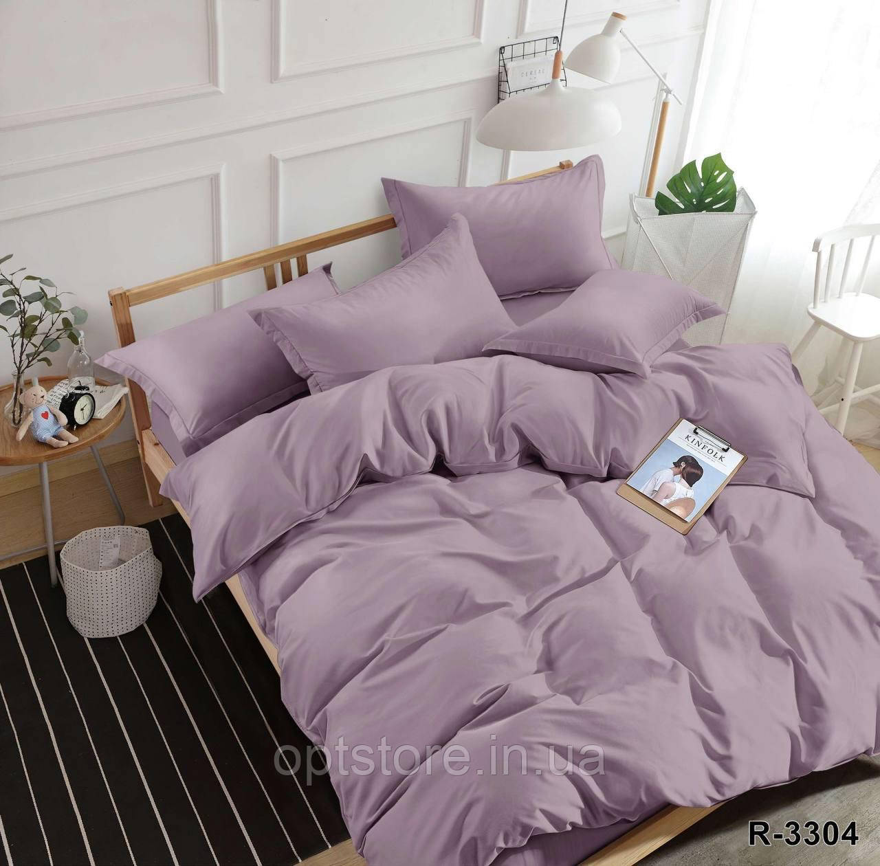 Комплект постільної білизни євро розмір 200/220 см,простистий 200/220 см,нав-кі 70/70,тканина сатин 100% бавовна, фото 1