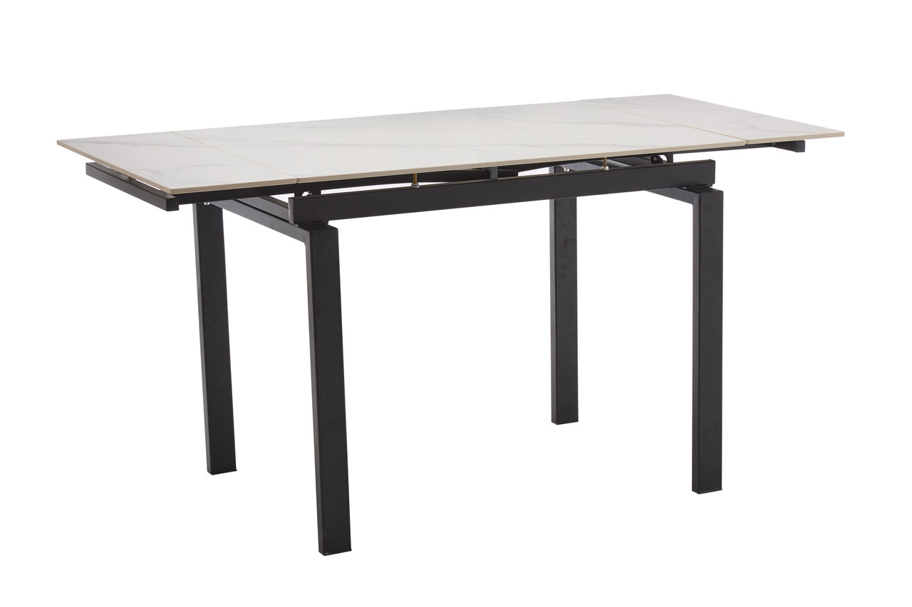 Стіл обідній Оріон кераміка 100-150 см (чорний/білий мармур), фото 1