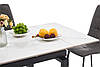Стіл обідній Оріон кераміка 100-150 см (чорний/білий мармур), фото 4