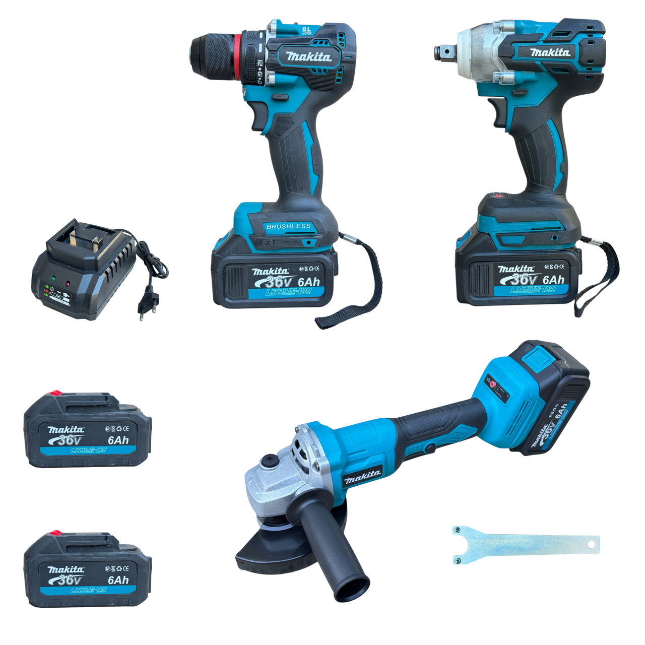 Болгарка КШМ Makita акумуляторний набір авто інструменту для сто шурупокрут гайковерт болгарка - фото 1 - id-p2710600474