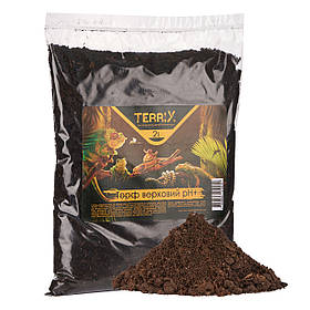 Субстрат торф верховий для Ахатін TerriX pH+ 2 л / Спеціальний наповнювач і декор для тераріуму равликів