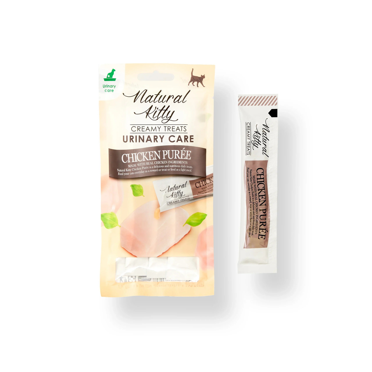 Кремові ласощі для котів Natural Kitty – куряче пюре для догляду за сечовивідними шляхами, 4х12 г, фото 1