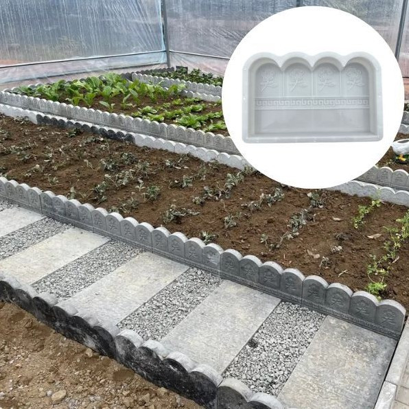 Форма для бетонного паркану із зображенням квітки та цікавим орнаментом, 25 на 40 см, фото 1