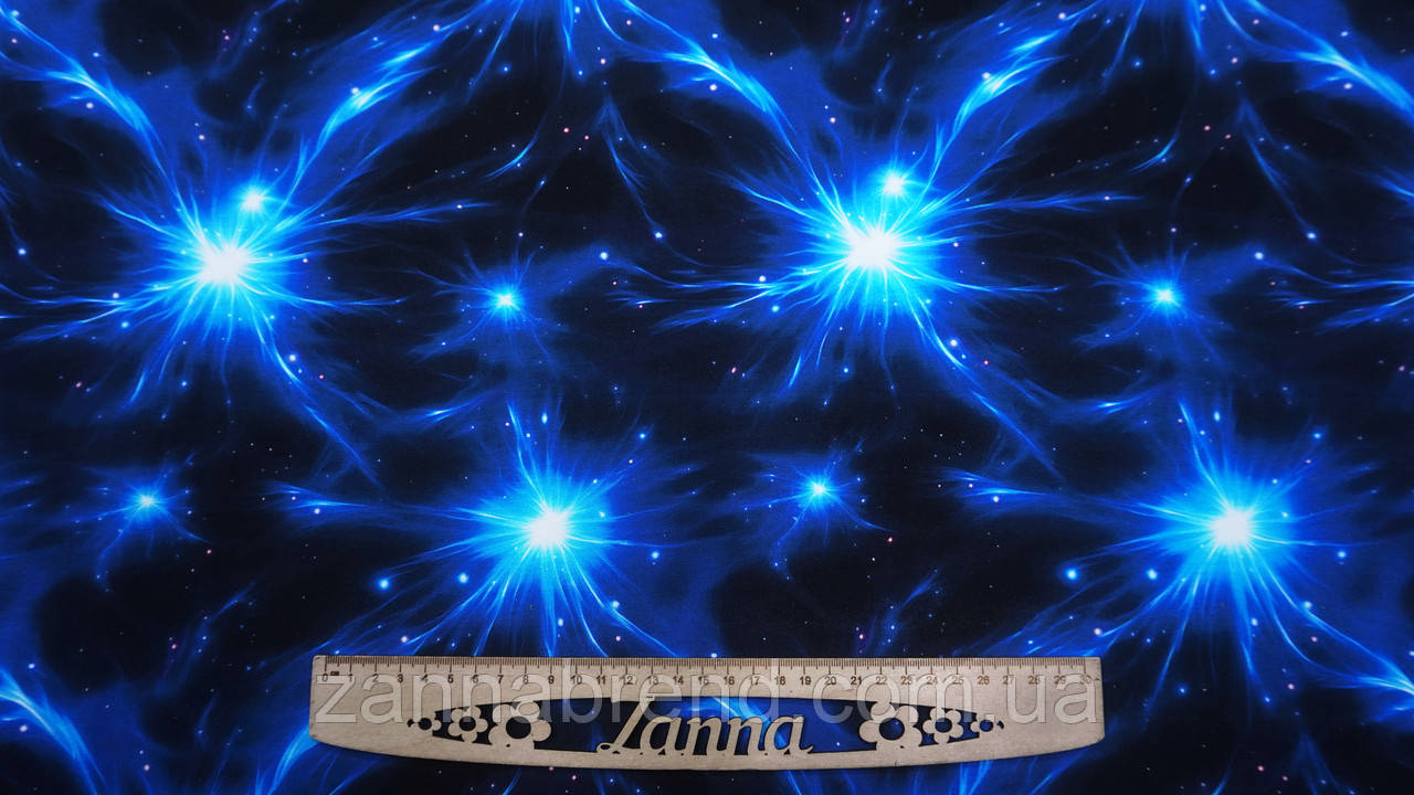 Стрейч-кулір колір чорно-синій "Енергія космосу" (Туреччина), фото 1