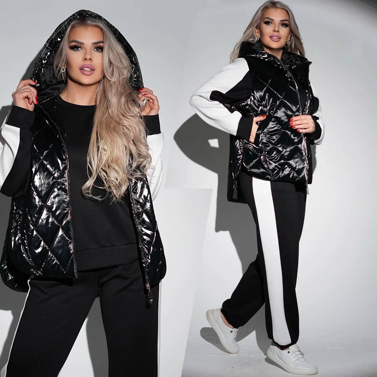 Костюм трійка з жилеткою в кольорах 9735, фото 1