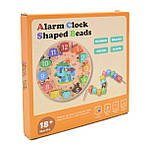 Дерев'яний годинник 73271 шнурівка час фігури кольора цифри, фото 3